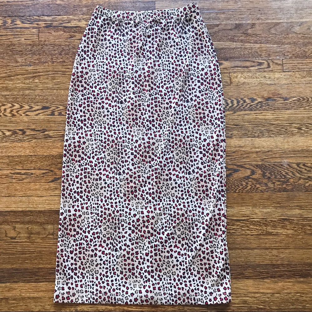 VINTAGE MIDI LEOPARD PRINT PENCIL SKIRT